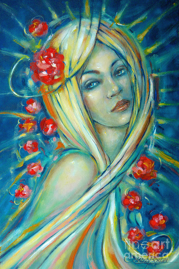 Moonlight Flowers 030311 #1 Painting by Selena Boron