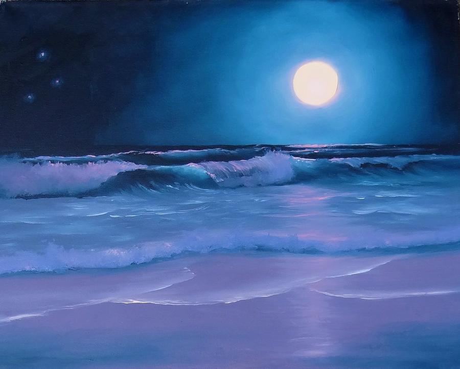 Moonlight Glow Painting by Fineartist Ellen | Fine Art America