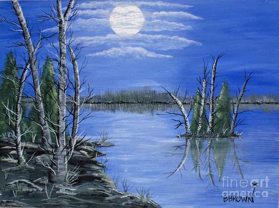 Moonlight Mist Painting by Brenda Brown