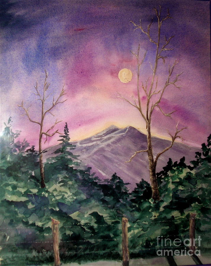 Moonlight Mountain Painting by Genie Morgan