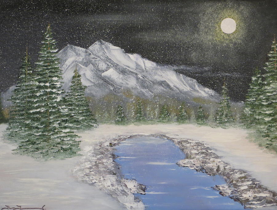 Moonlight Mountain Painting by Tim Townsend