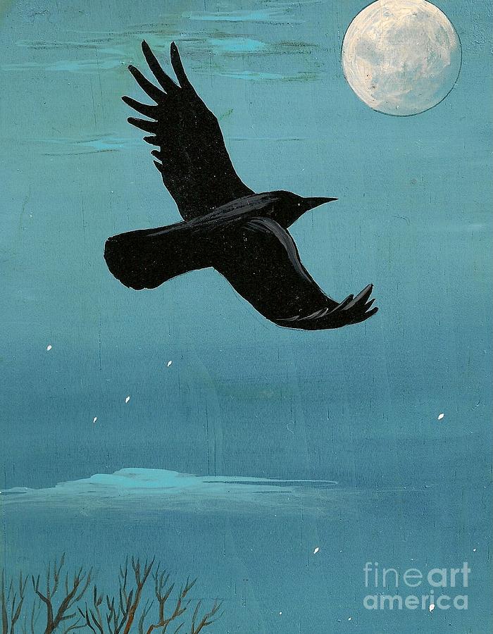 Moonlight Night Painting by Margaryta Yermolayeva