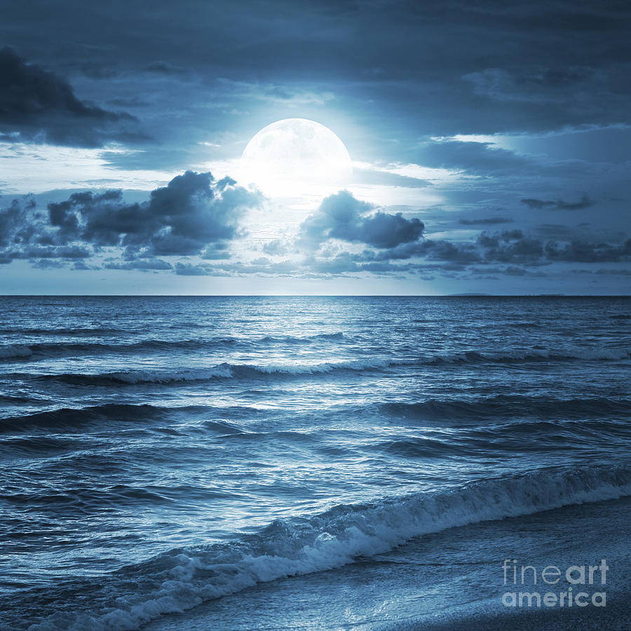 Moonlight on the beach Photograph by Boon Mee