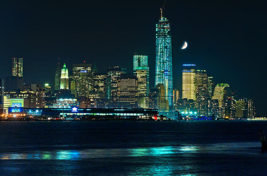 Moonlight on the Freedom Tower Photograph by Mitchell R Grosky
