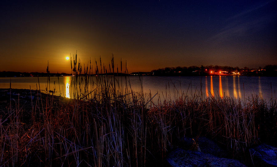 Moonlight on the Lake Photograph by David Dufresne