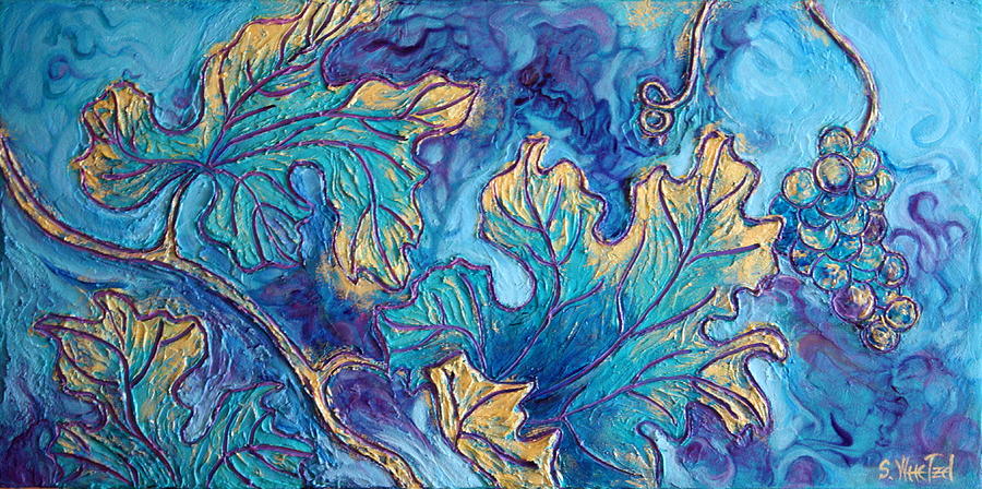 Abstract Painting - Moonlight on the Vine by Sandi Whetzel