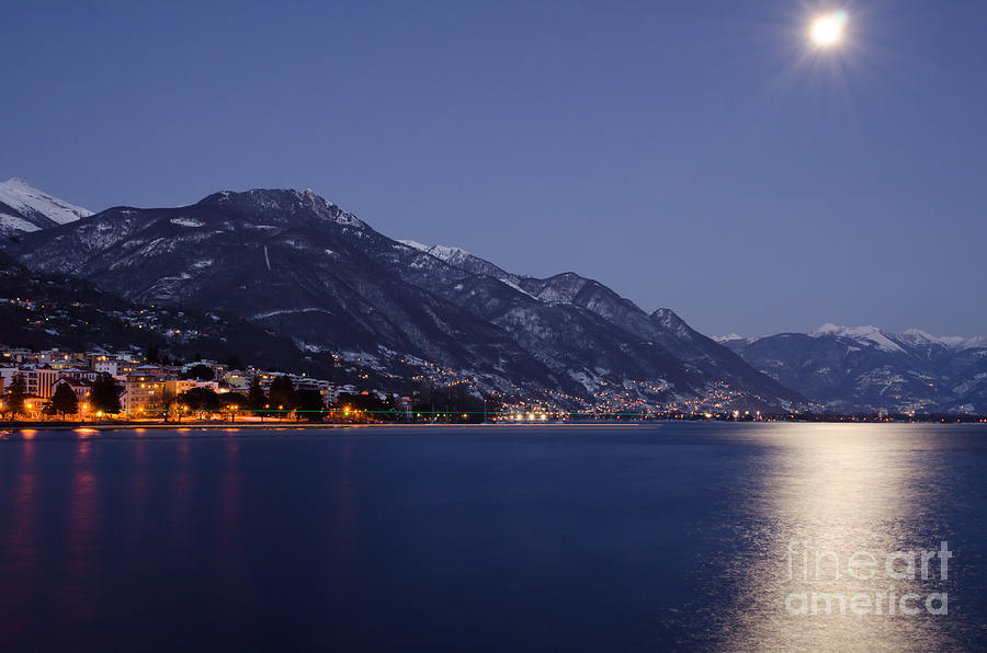 Boat Photograph - Moonlight over a lake by Mats Silvan