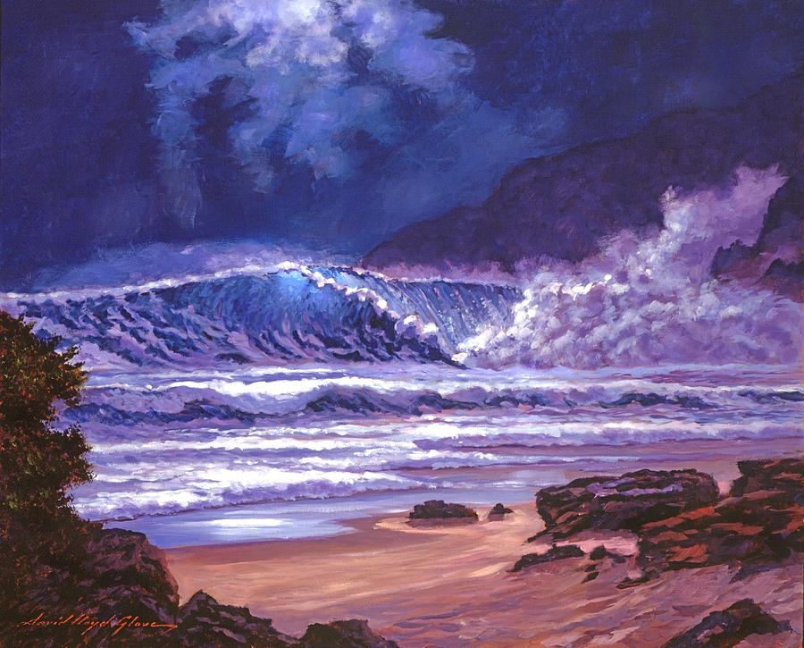 Moonlight Over Makena Beach Painting by David Lloyd Glover