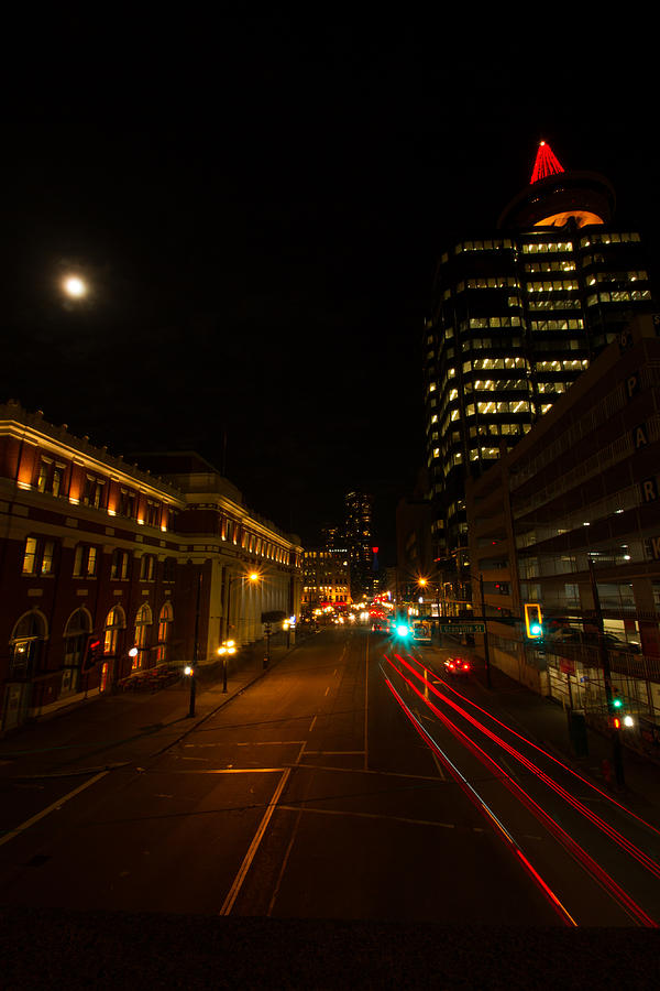 Moonlight over the city Photograph by Haren Images- Kriss Haren