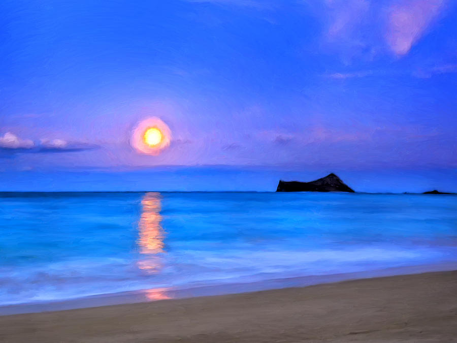 Moonlight Over Waimanalo Painting by Dominic Piperata