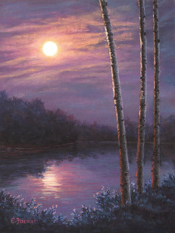 Tree Painting - Moonlight Serenade by Elaine Farmer