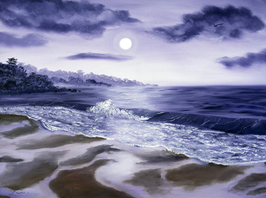 Moonlight Sonata over Carmel Painting by Laura Iverson