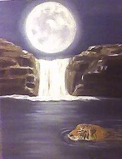 Moonlight Swim  Painting by Patricia Olson