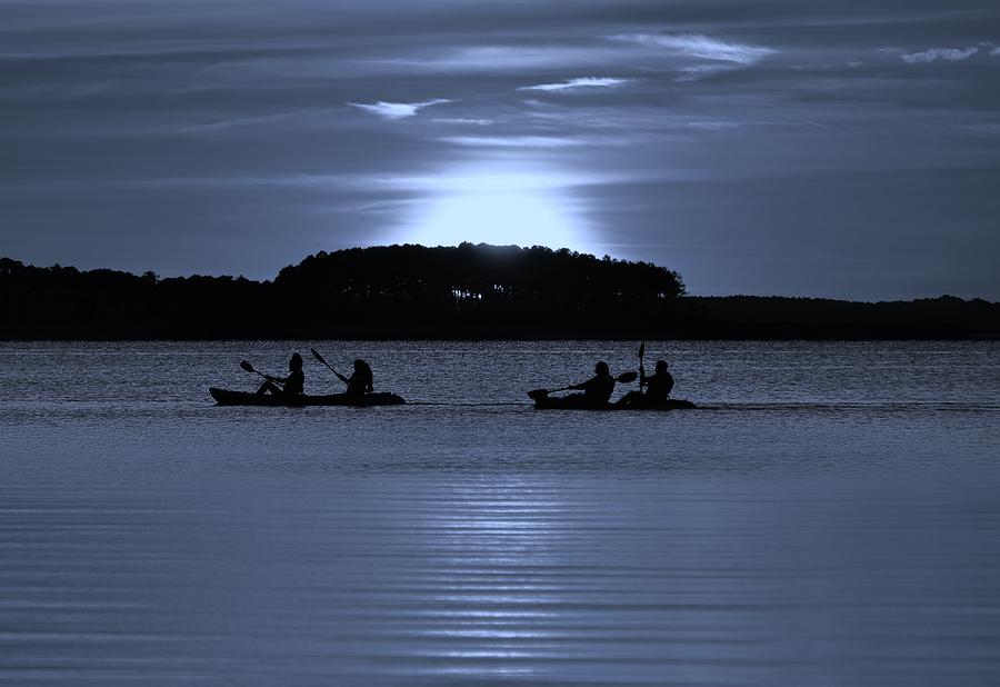 Moonlight Tandems - Kayak Photo Photograph by Billy Beck