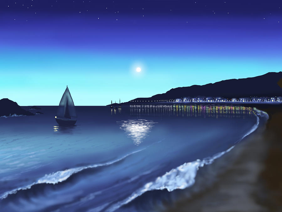 Moonlight Painting by Veronica Minozzi