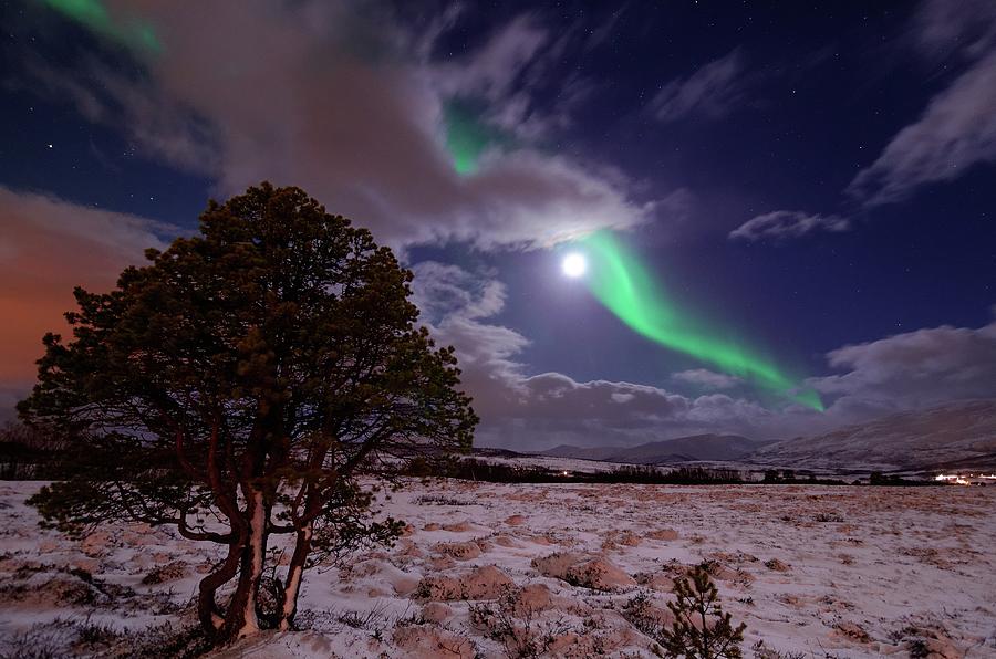 Moonlight With Northern Lights Photograph by John Hemmingsen