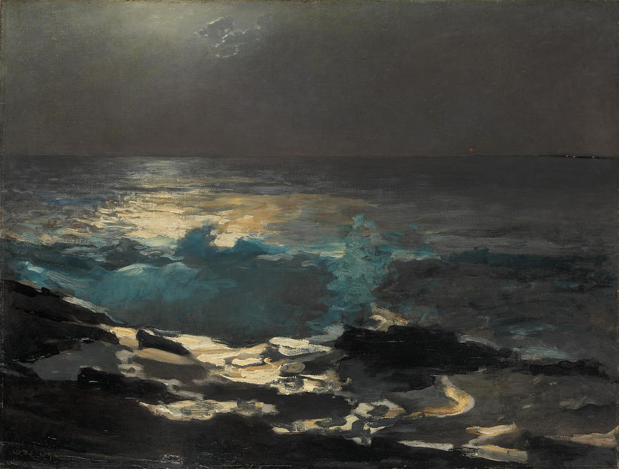 Moonlight. Wood Island Light Painting by Winslow Homer