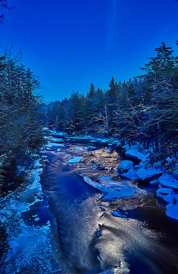 Mountain Photograph - Moonlit Blackwater River by Brian Simpson
