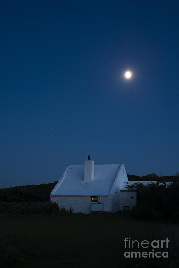 Nature Photograph - Moonlit Farmhouse by Anne Gilbert