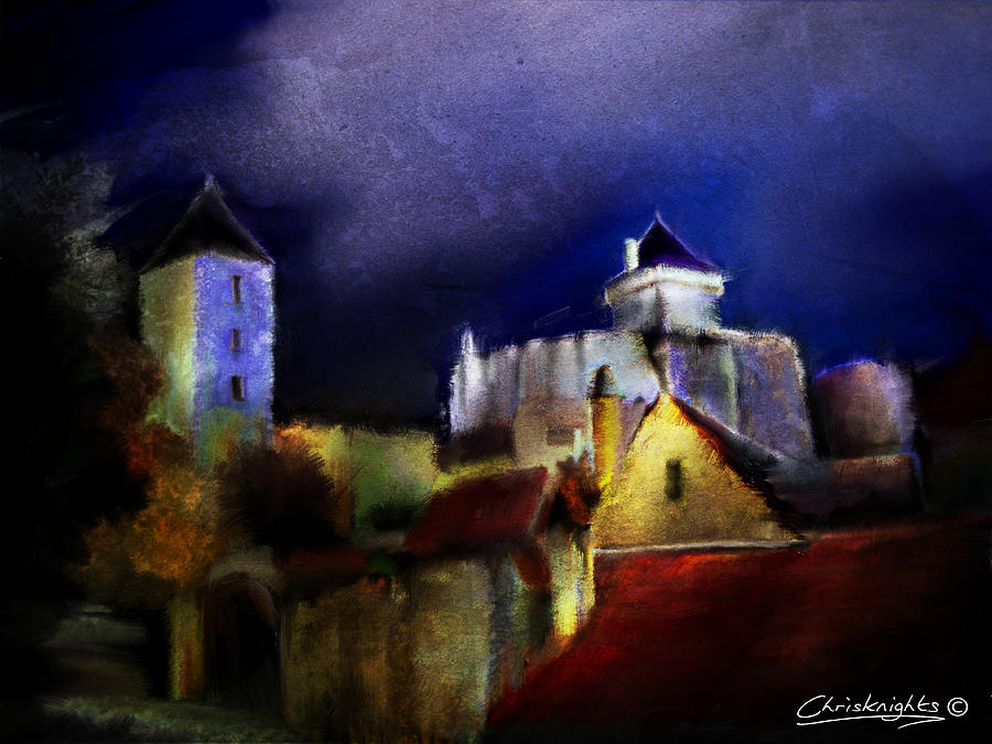 Moonlit Painting - Moonlit Fort by Chris Knights