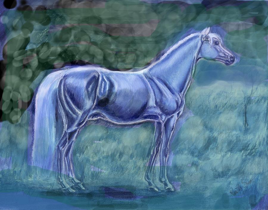 Animal Painting - Moonlit Horse 2 by Ruth Seal