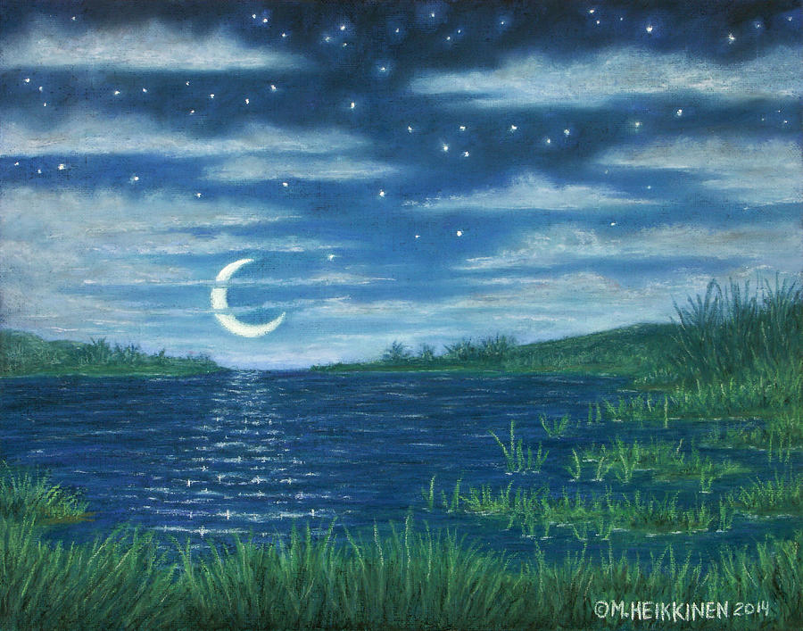 Moonlit Lagoon Pastel by Michael Heikkinen