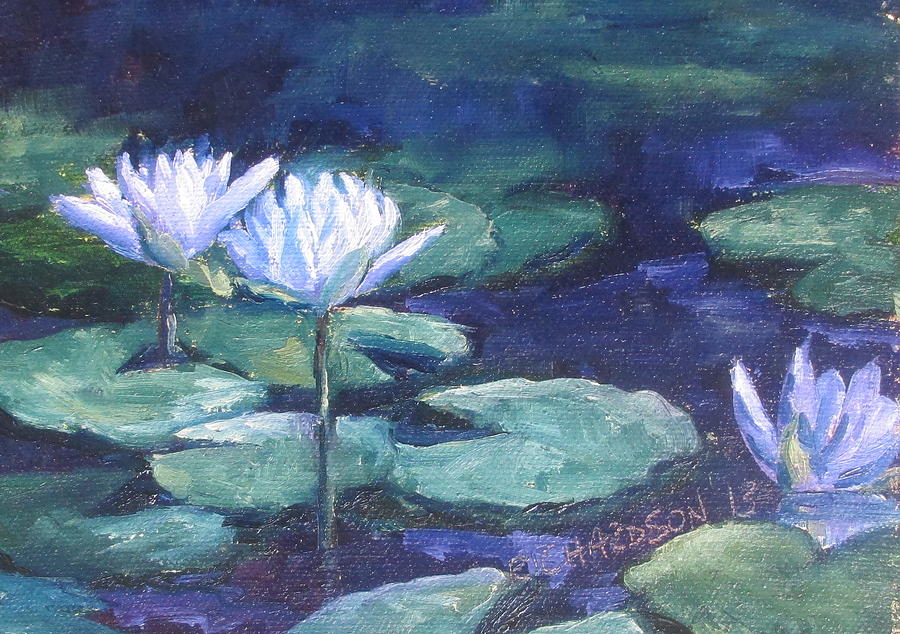 Moonlit Lilies Painting by Susan Richardson