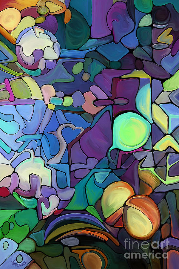 Abstract Painting - Moonlit Maze by Dorinda K Skains