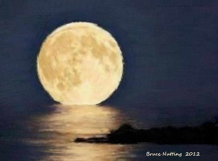 Moonlit Ocean Painting by Bruce Nutting