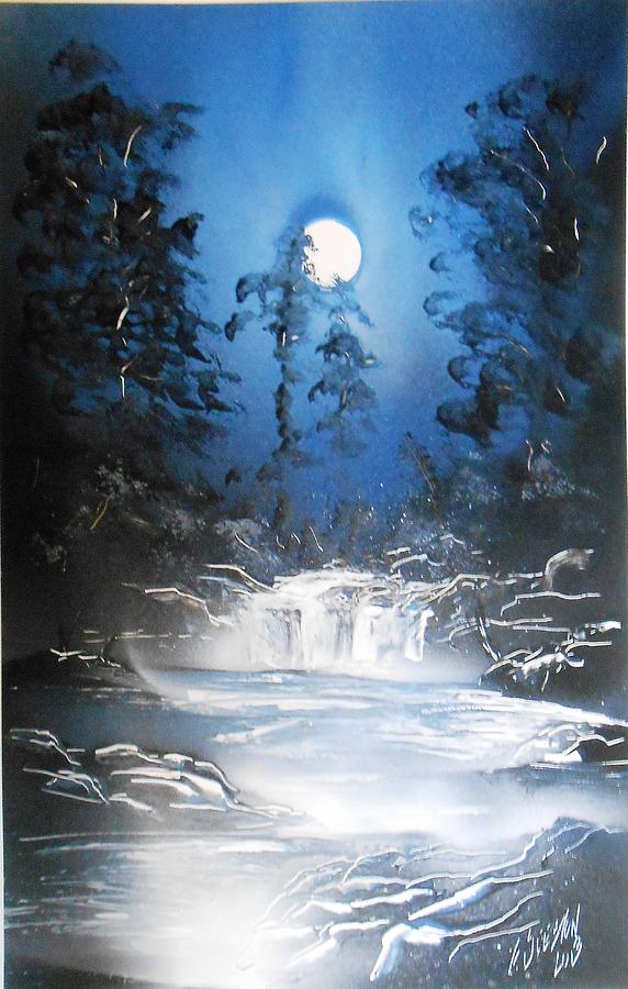 Moonlit River Painting by Aaron Beeston - Fine Art America