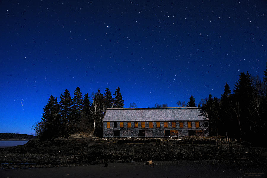 Moonlit Starscape At the Old Smokehouse Photograph by Marty Saccone