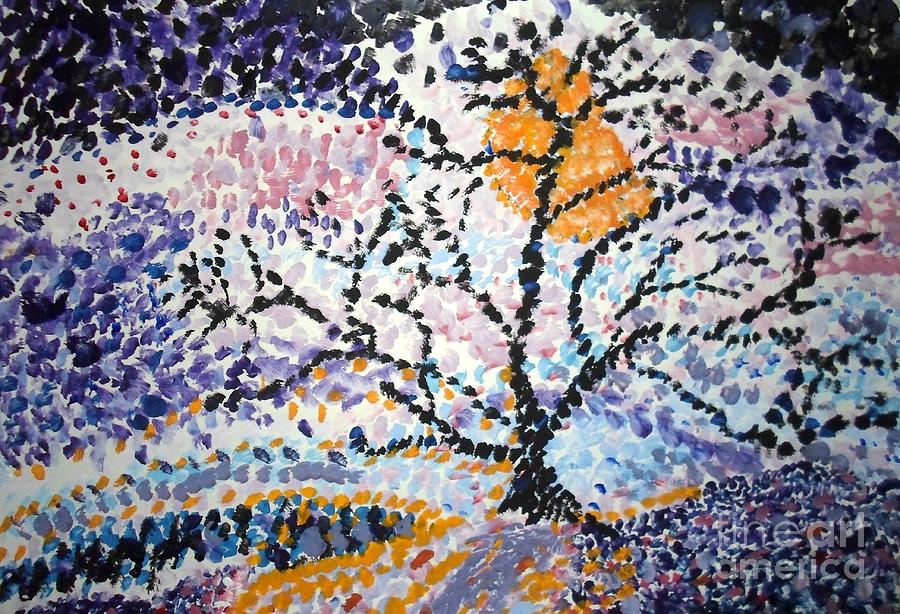 Nature Painting - Moonlit Tree by Eliza Donovan