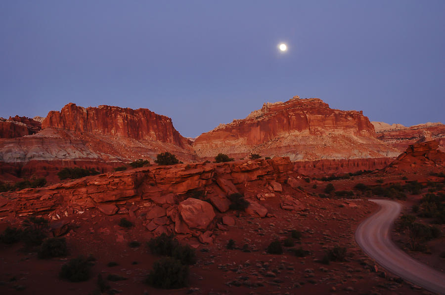 Moonrise at Capitol Reef Photograph by Lee Kirchhevel