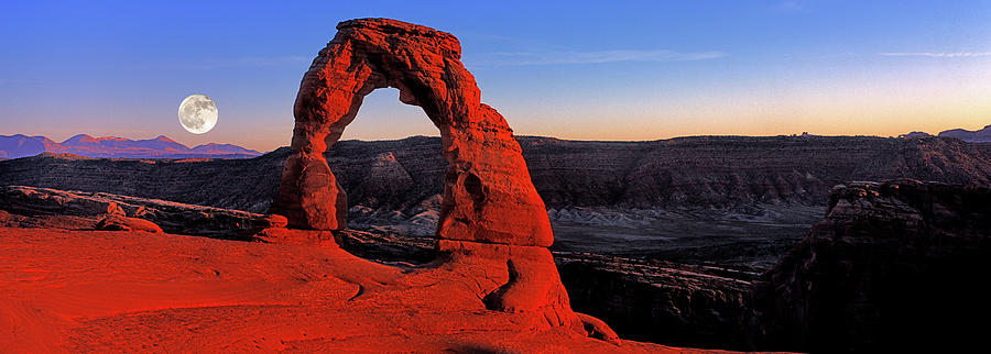 Moonrise At Delicate Arch, Arches Photograph by Panoramic Images