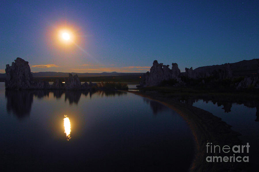 Moonrise At Mono Photograph by Adam Jewell