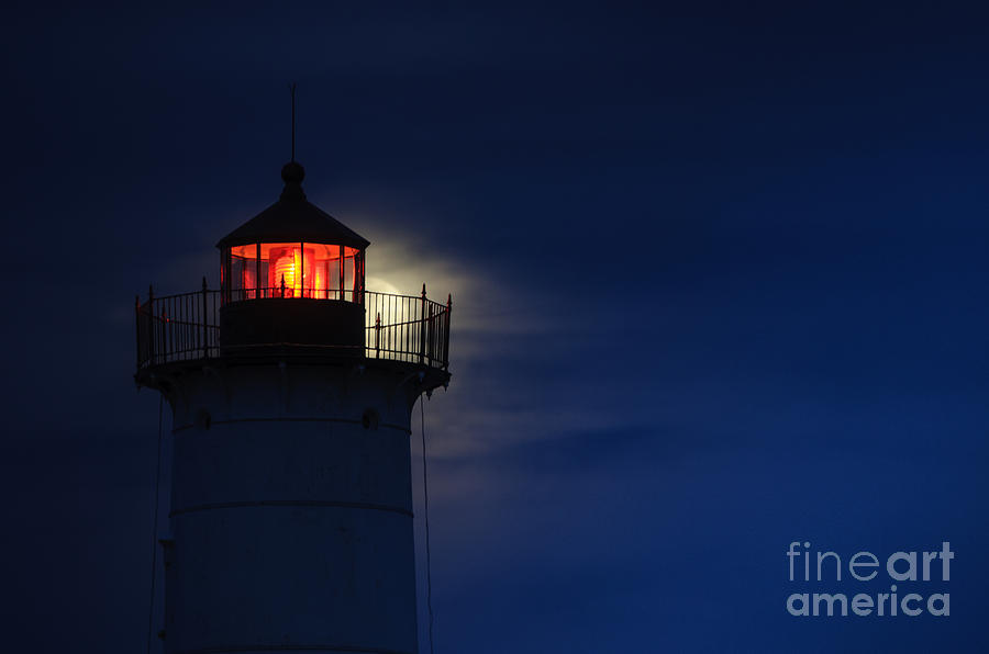 Moonrise at Nubble Lighthouse Photograph by Scott Thorp - Fine Art America