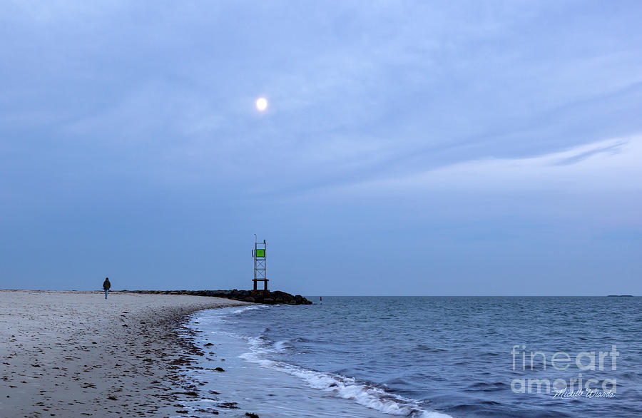 Beach Photograph - Moonrise at Smugglers Beach by Michelle Constantine