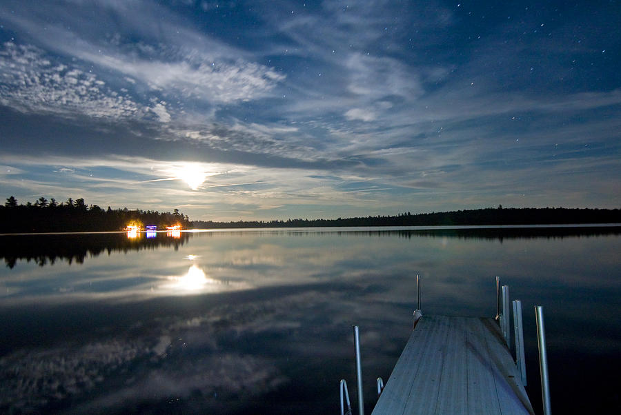 Moonrise at the Lake Photograph by Barbara West