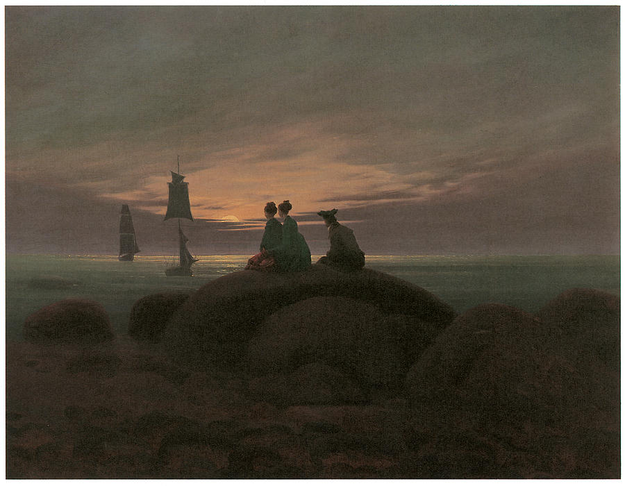 Moonrise at the Sea Painting by Caspar David Friedrich - Pixels