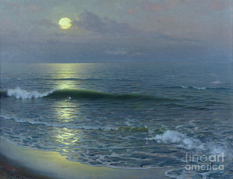 Moonrise Painting by Guillermo Gomez y Gil