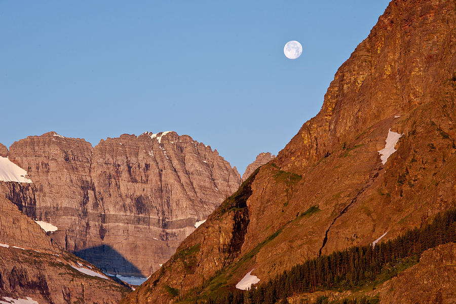 Moonrise In Glacier National Park Photograph by Andrew J. Martinez