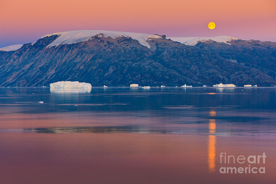 Moonrise in the Rode Fjord Photograph by Henk Meijer Photography