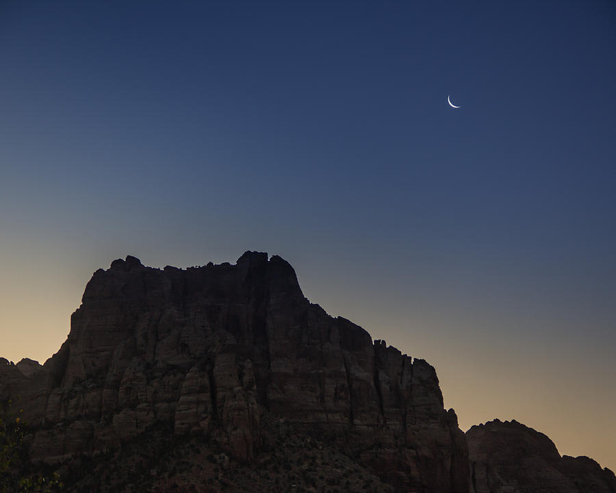 Moonrise near Zion Photograph by Dwight Theall