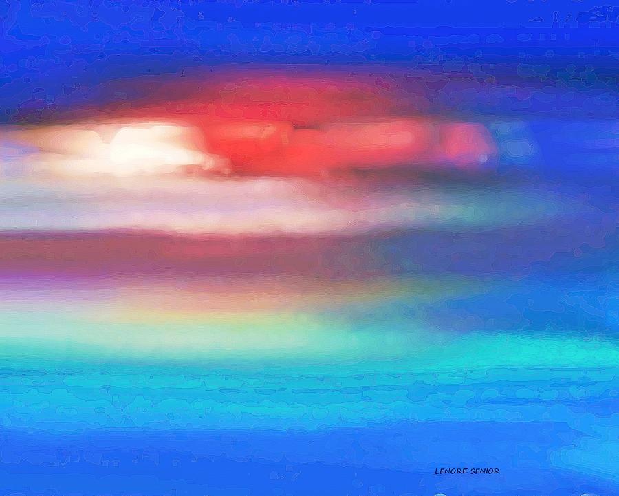 Abstract Painting - Moonrise on the Ocean by Lenore Senior
