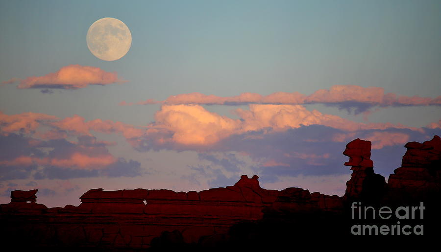 Sunset Photograph - Moonrise Over Goblins by Marty Fancy