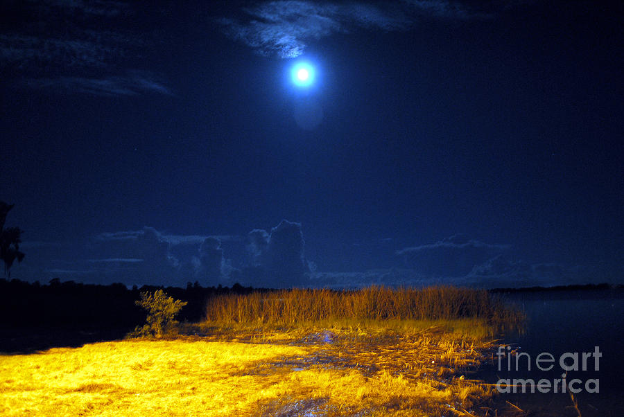 Moonrise Over Rochelle - Landscape Photograph by George D Gordon III