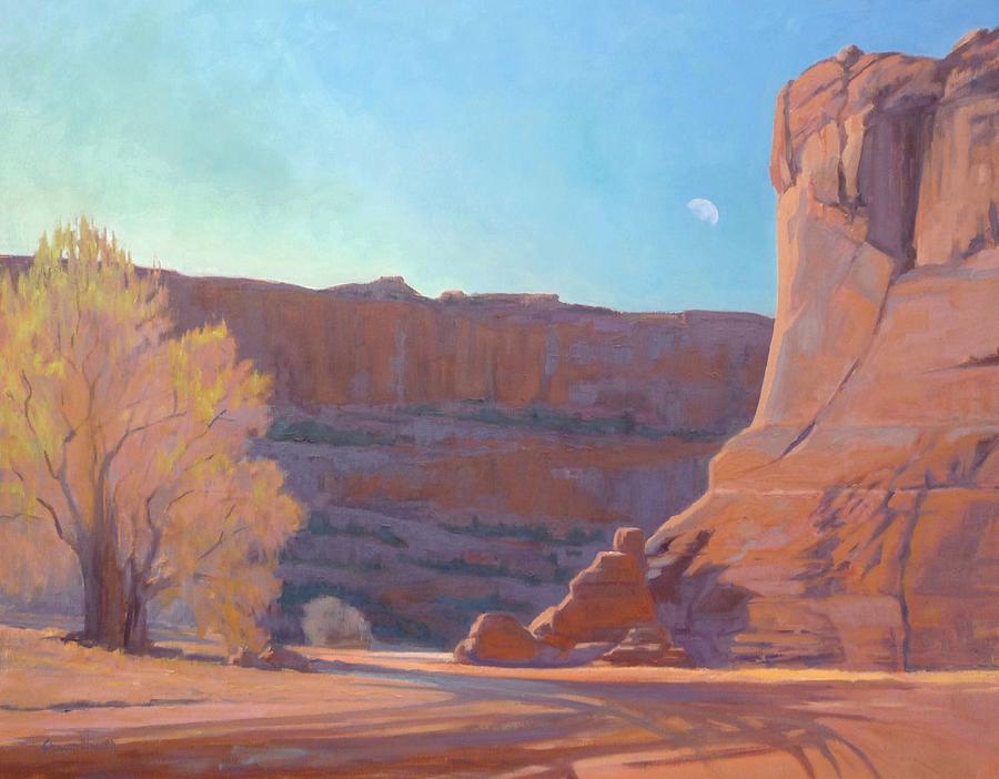 Moonrise Over the Canyon Painting by Sharon Weaver