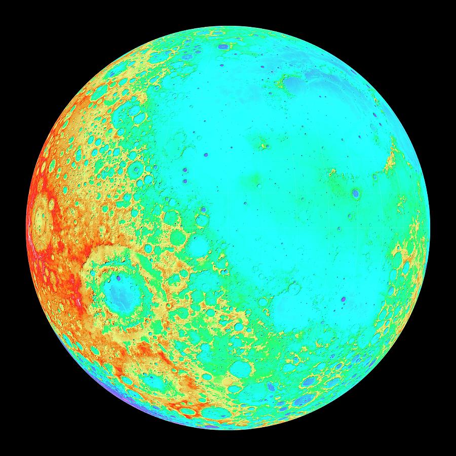 Moons 300-degree Hemisphere Photograph by Nasa/gsfc/dlr/asu/science Photo Library