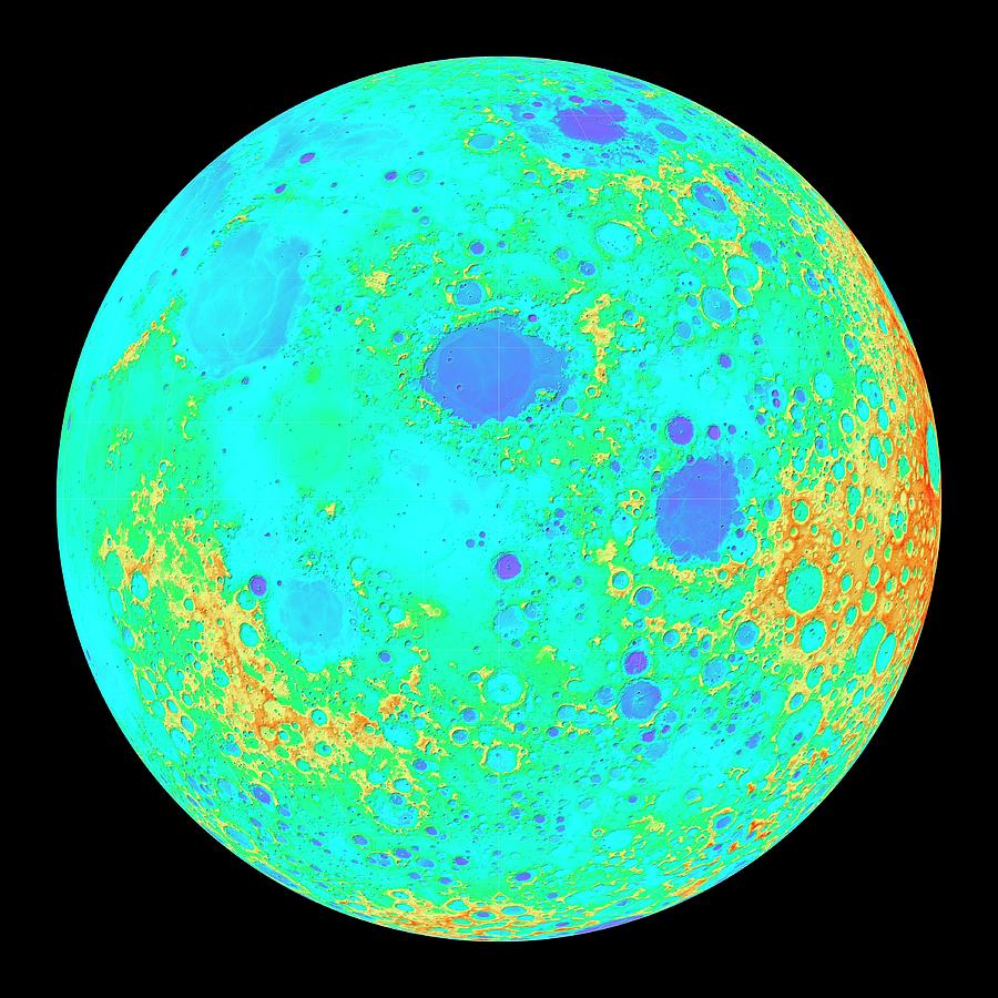 Moons 60-degree Hemisphere Photograph by Nasa/gsfc/dlr/asu/science Photo Library