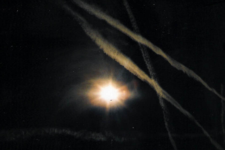 Jet Photograph - Moons Stars Jets and Something Else by Christy Usilton